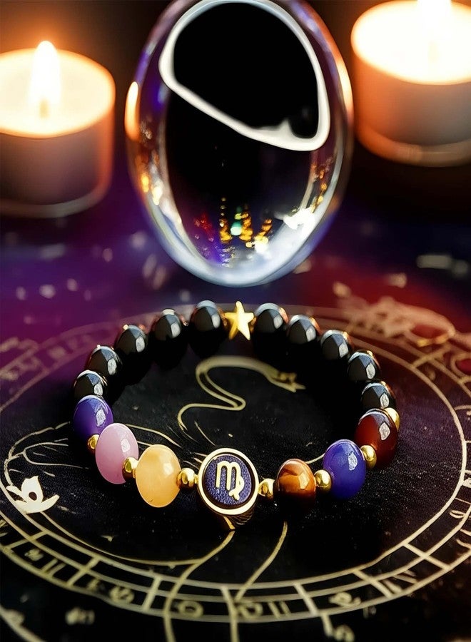 Chiorgone Twelve Zodiac - Aquarius Zodiac Gemstone Bracelet for Men Women - Feng Shui Handmade Natural Stone Beaded Stretch Astrology Jewelry - Ideal Gift - Image 5